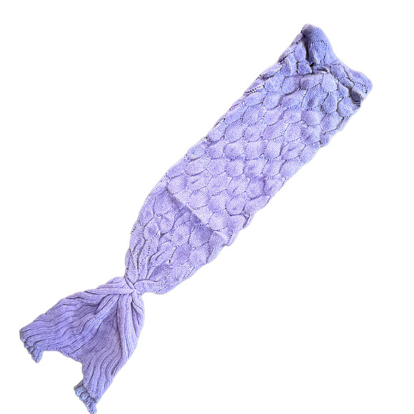 Lilac purple crochet mermaid tail wearable blanket mermaid sleeping bag medium - Picture 4 of 7